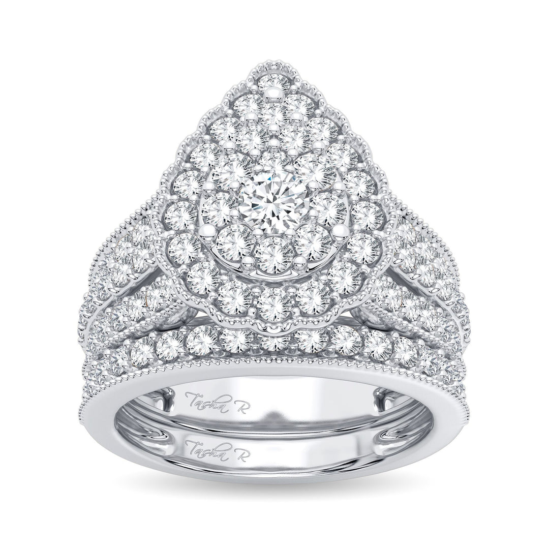 Brilliant 14K White Gold Lab Diamond Bridal Ring 2CT