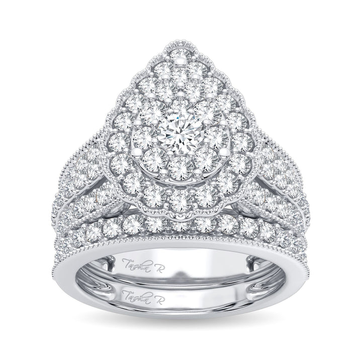 Brilliant 14K White Gold Lab Diamond Bridal Ring 2CT