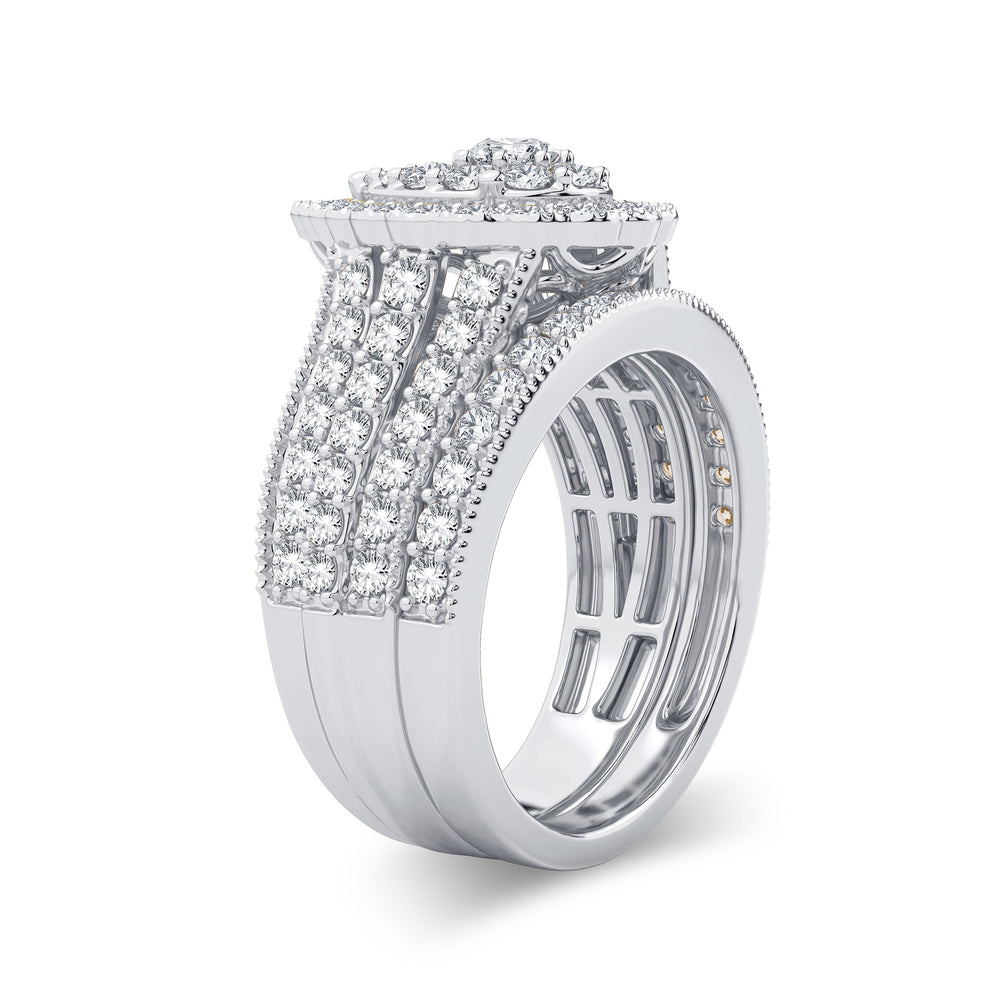 Brilliant 14K White Gold Lab Diamond Bridal Ring 2CT