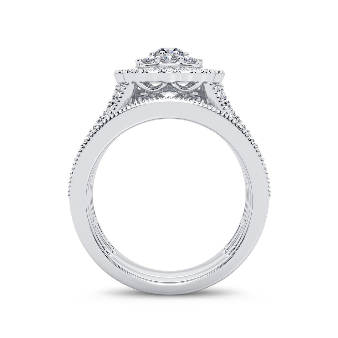 Brilliant 14K White Gold Lab Diamond Bridal Ring 2CT