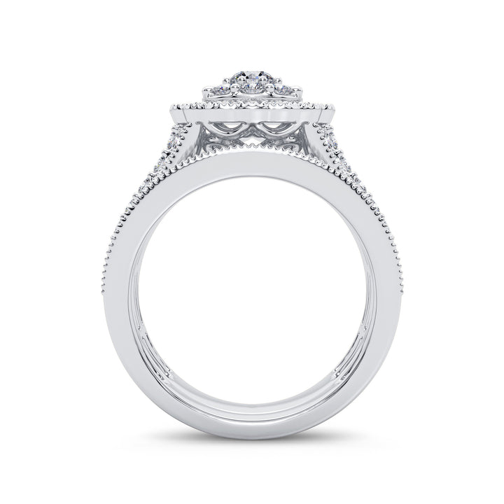 Brilliant 14K White Gold Lab Diamond Bridal Ring 2CT
