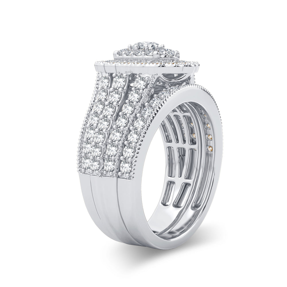 Brilliant 14k White Gold 2CT Lab Diamond Bridal Ring