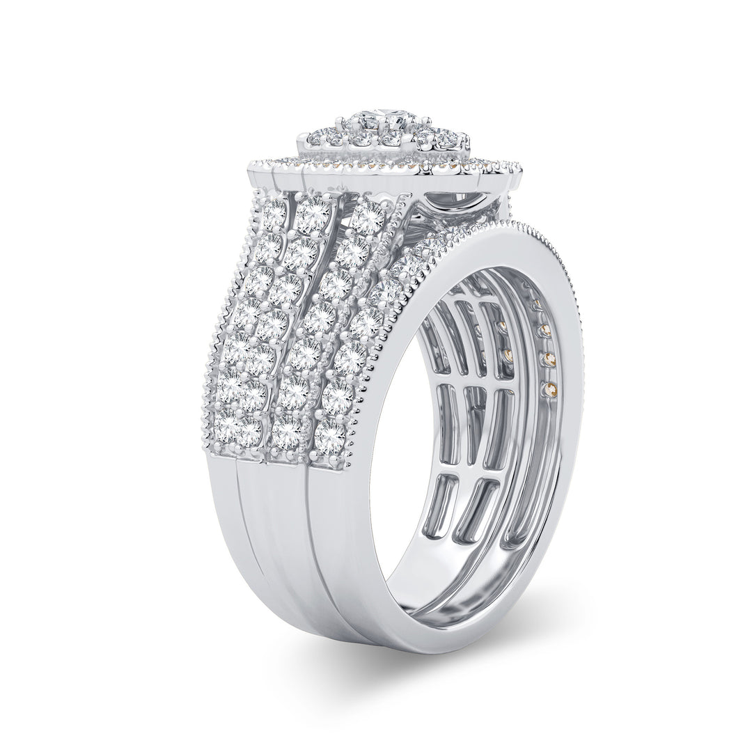 Brilliant 14k White Gold 2CT Lab Diamond Bridal Ring
