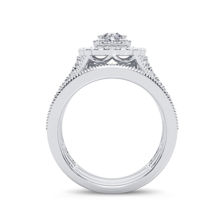 Brilliant 14k White Gold 2CT Lab Diamond Bridal Ring