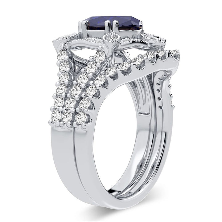 Luminous 14k White Gold Lab Diamond Womens Cocktail Ring