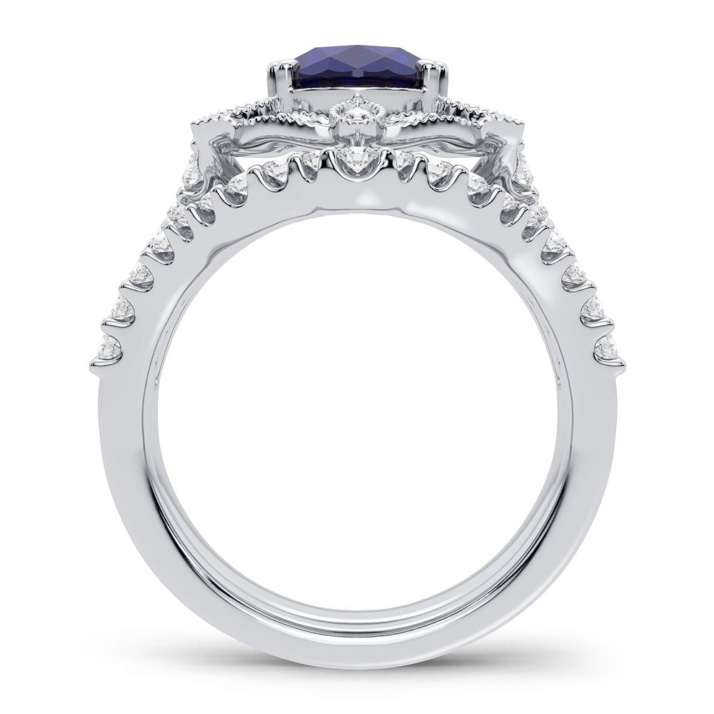 Luminous 14k White Gold Lab Diamond Womens Cocktail Ring