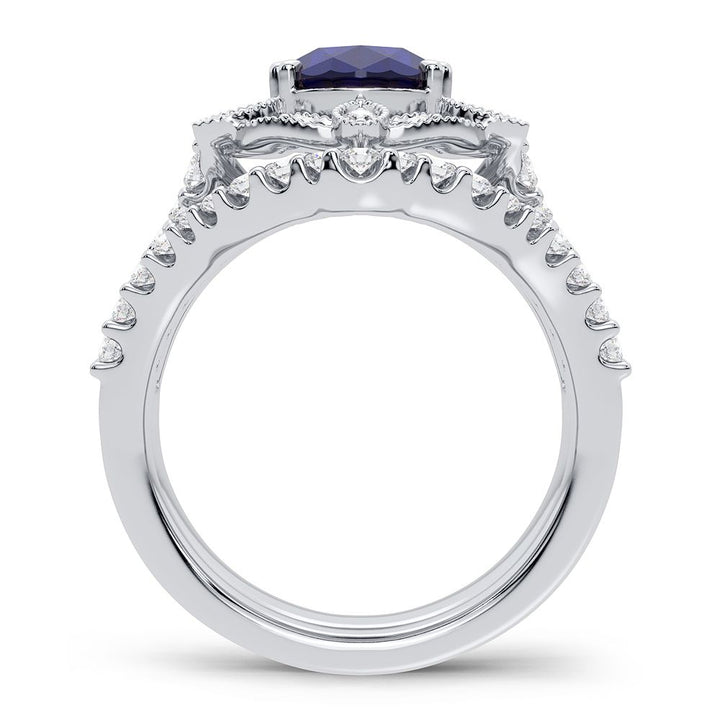 Luminous 14k White Gold Lab Diamond Womens Cocktail Ring