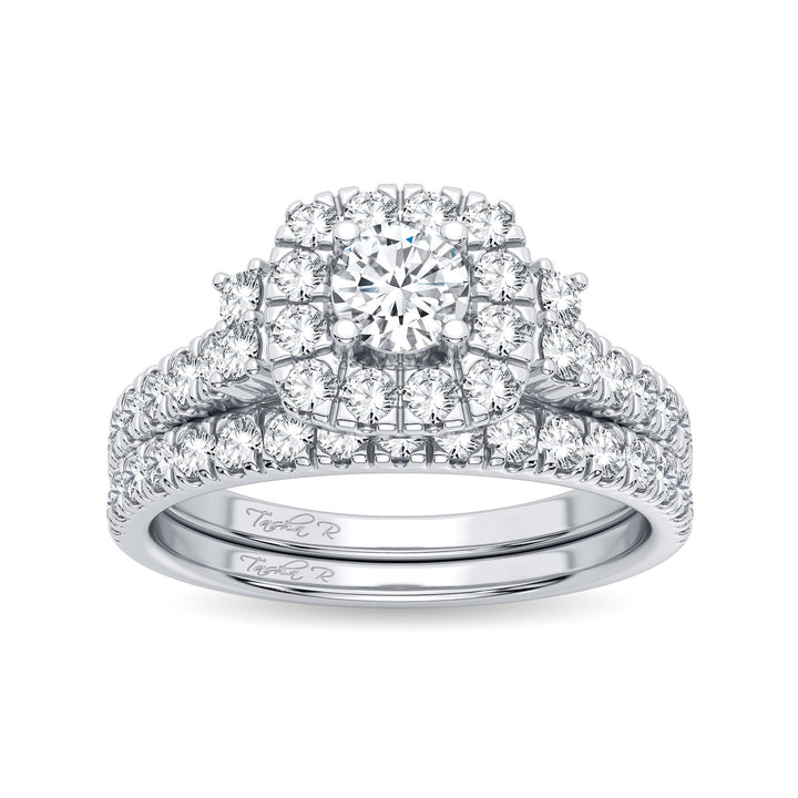 Sparkling 1CT Lab Diamond Engagement Ring in White Gold