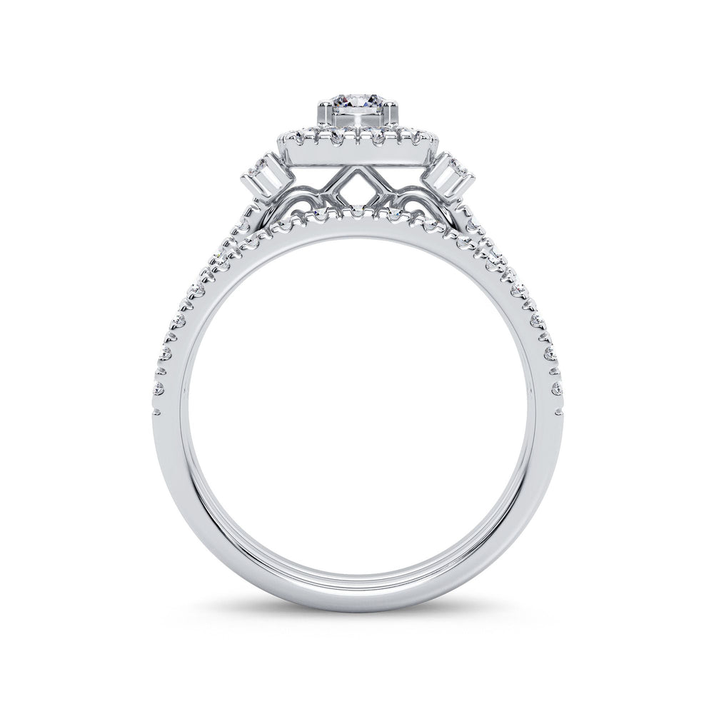 Sparkling 1CT Lab Diamond Engagement Ring in White Gold