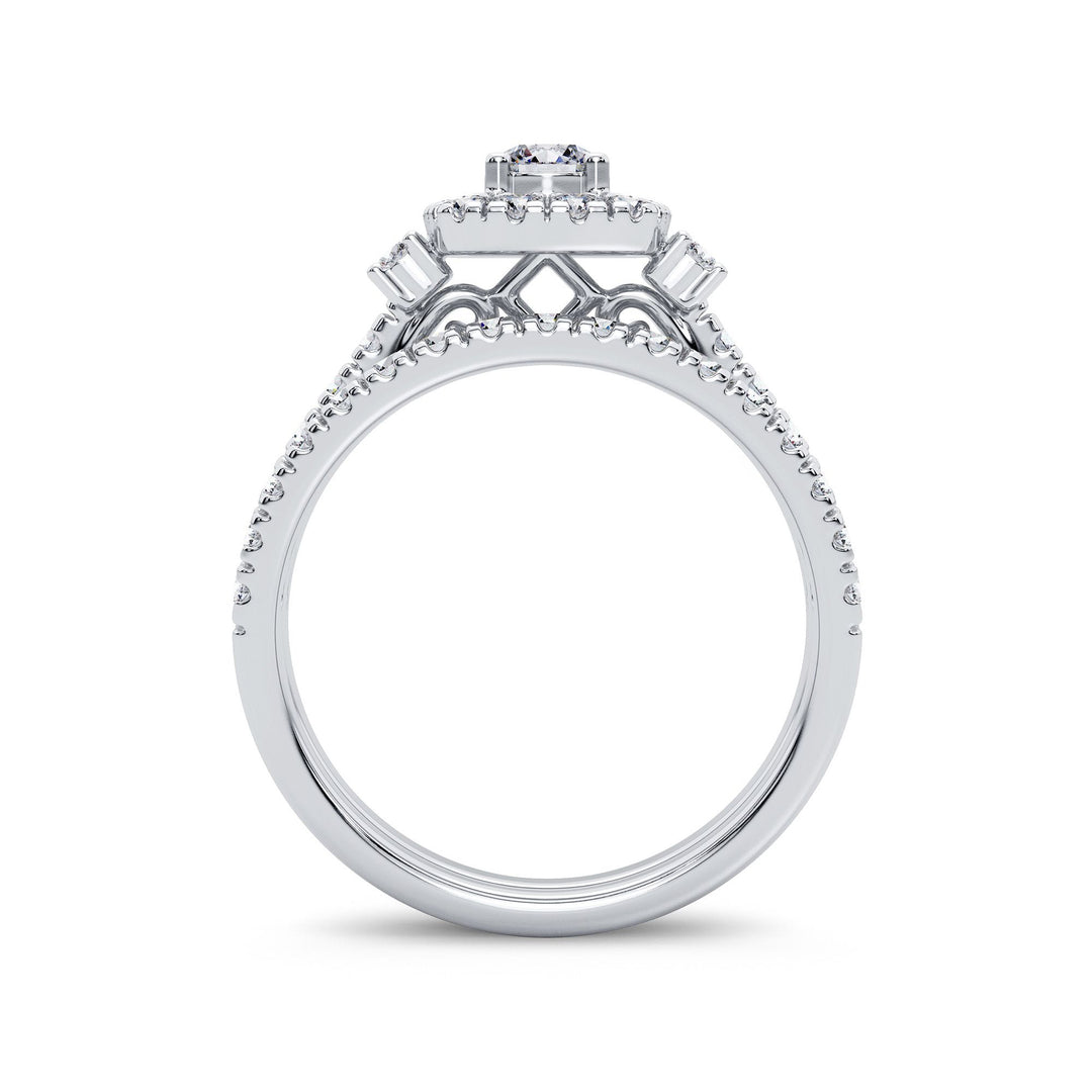 Sparkling 1CT Lab Diamond Engagement Ring in White Gold