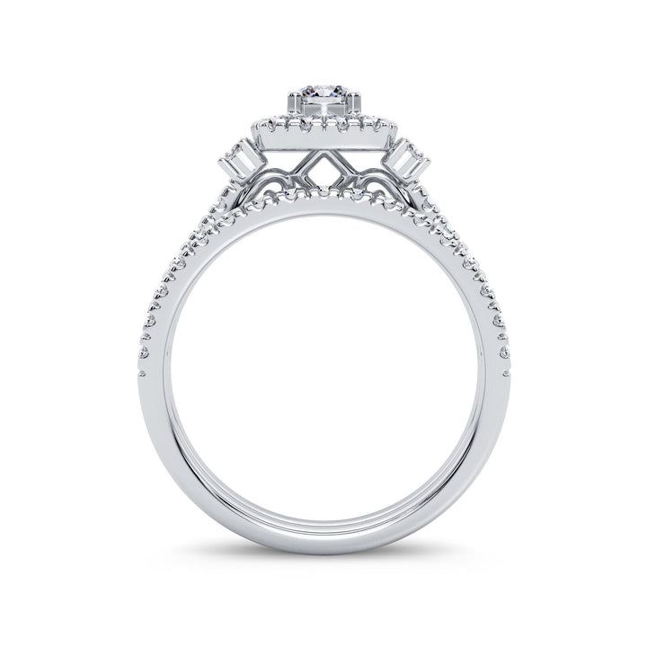 Sparkling 1CT Lab Diamond Engagement Ring in White Gold