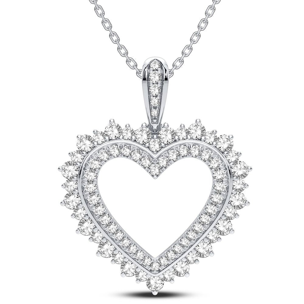 Sparkling Lab Diamond Pendant in 14k White Gold