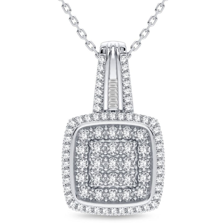 Chic 14k White Gold Lab Diamond Pendant for Modern Women