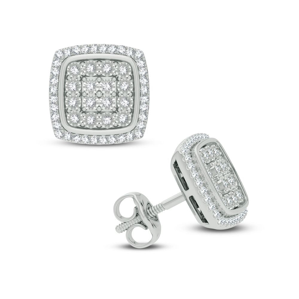 Chic 14k White Gold 0.25ct Lab Diamond Earrings