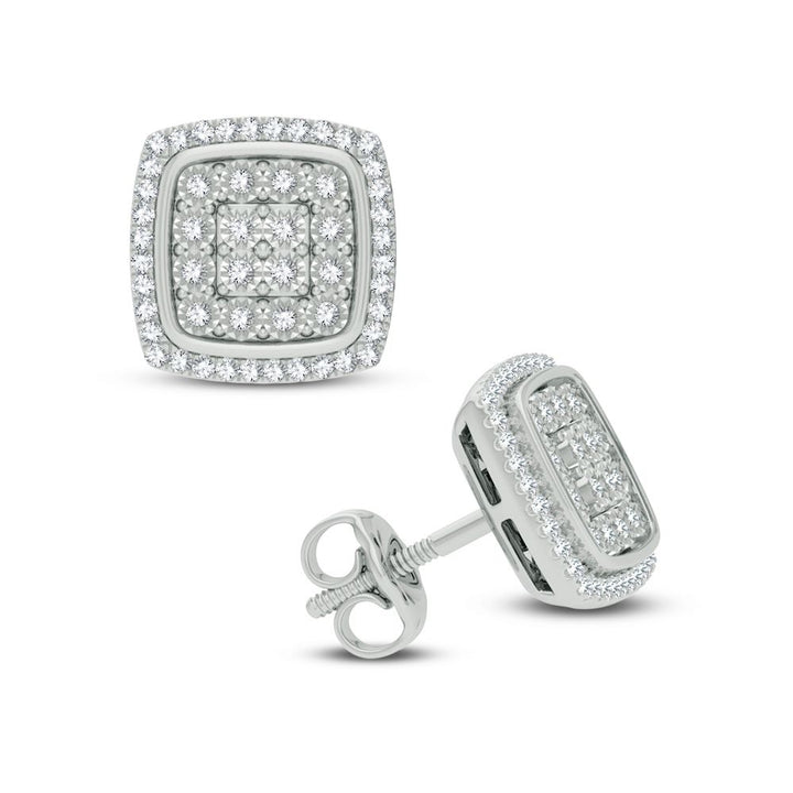 Chic 14k White Gold 0.25ct Lab Diamond Earrings