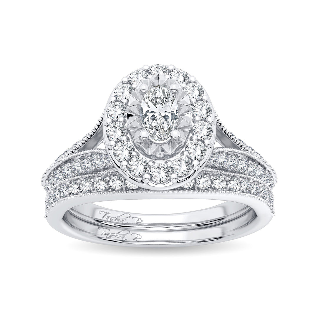 Luminous 14k White Gold Lab Diamond Bridal Ring 1CT