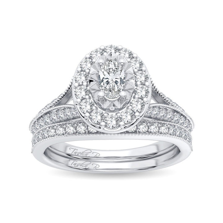 Luminous 14k White Gold Lab Diamond Bridal Ring 1CT