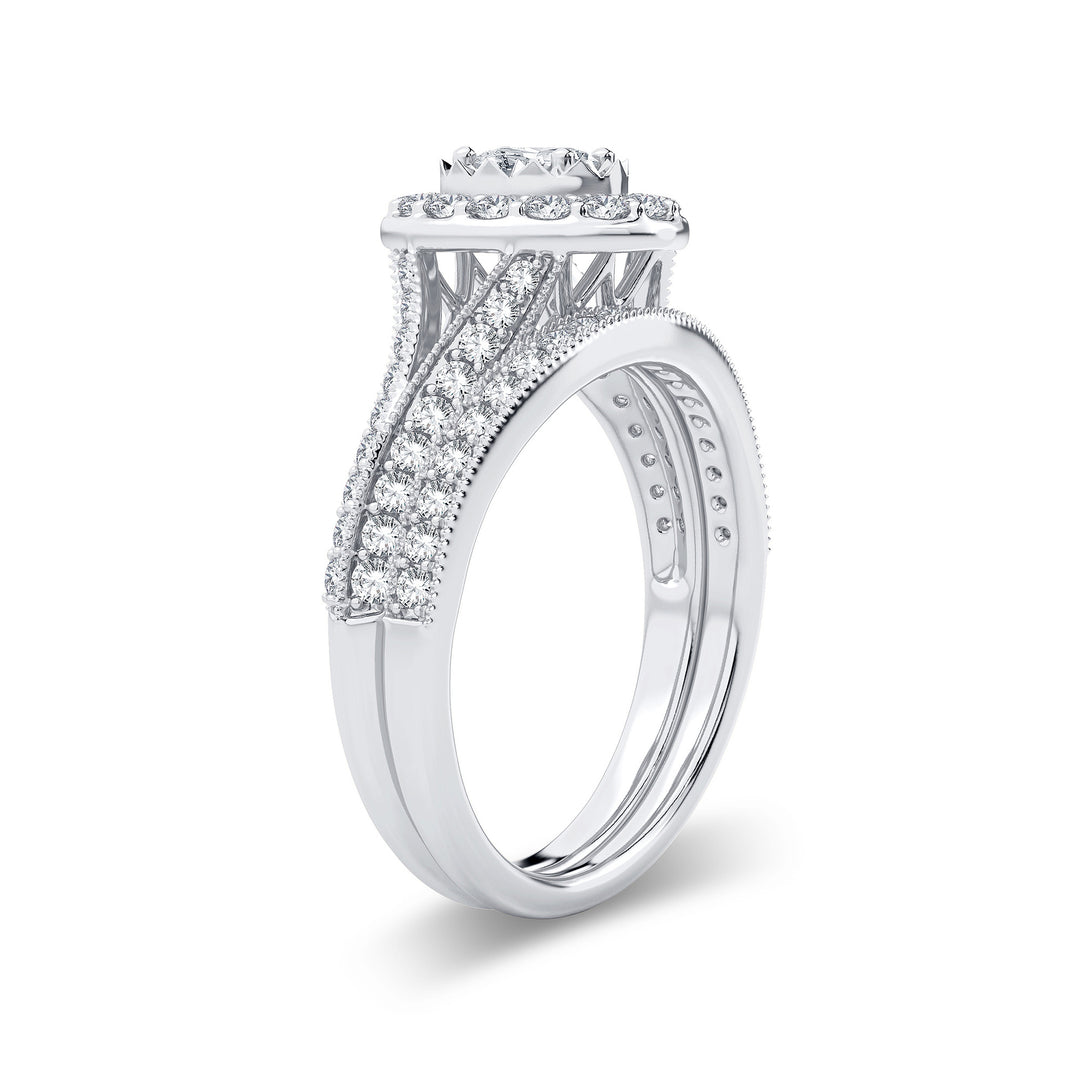 Luminous 14k White Gold Lab Diamond Bridal Ring 1CT