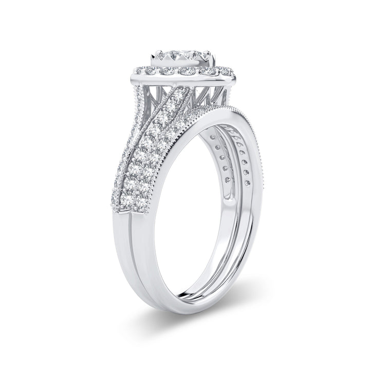 Luminous 14k White Gold Lab Diamond Bridal Ring 1CT