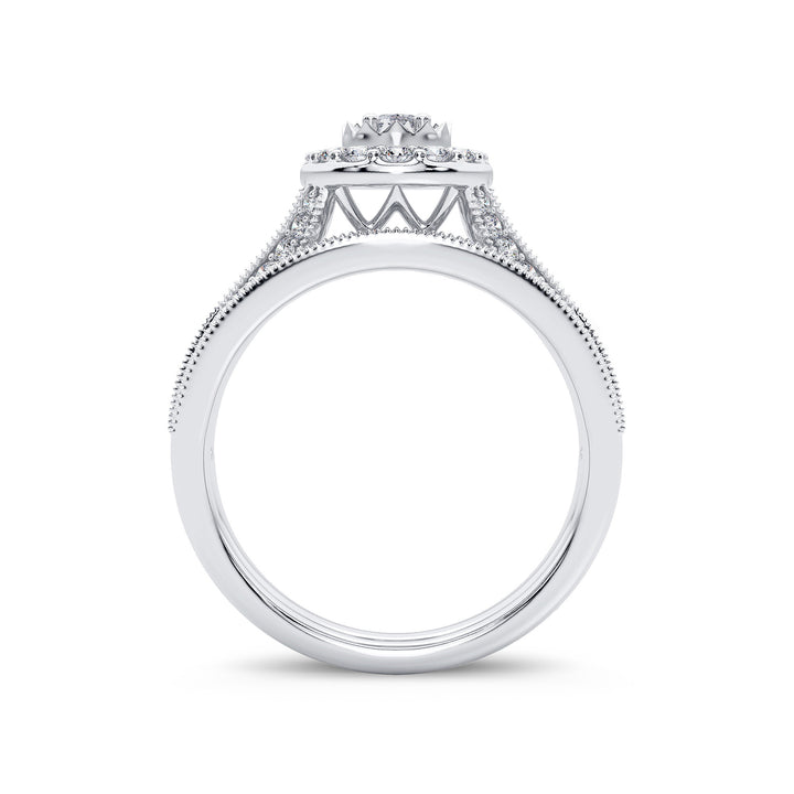 Luminous 14k White Gold Lab Diamond Bridal Ring 1CT