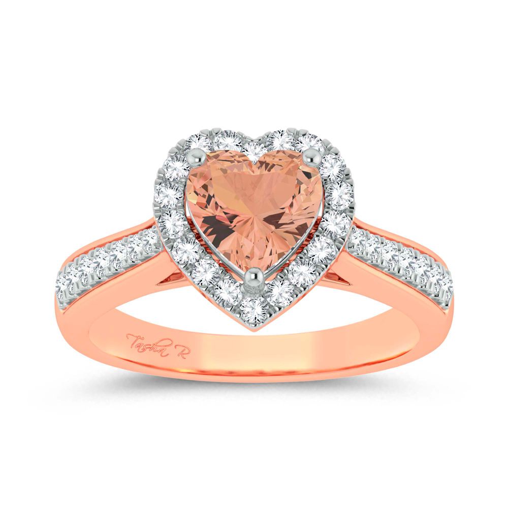 Blush Pink 14k Rose Gold Morganite Lab Diamond Ring