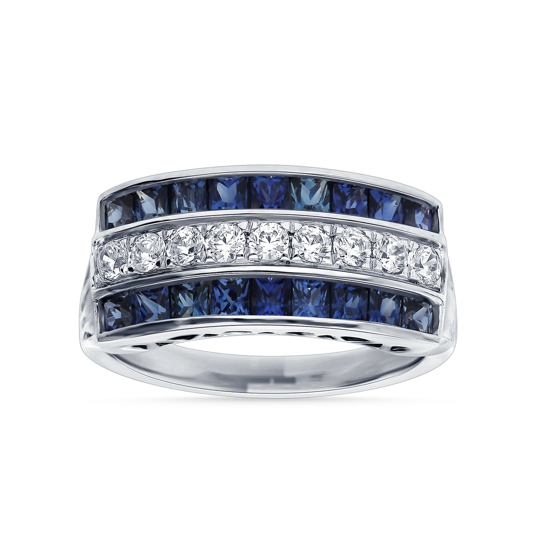 14K 0.37CT Diamond Sapphire Ring