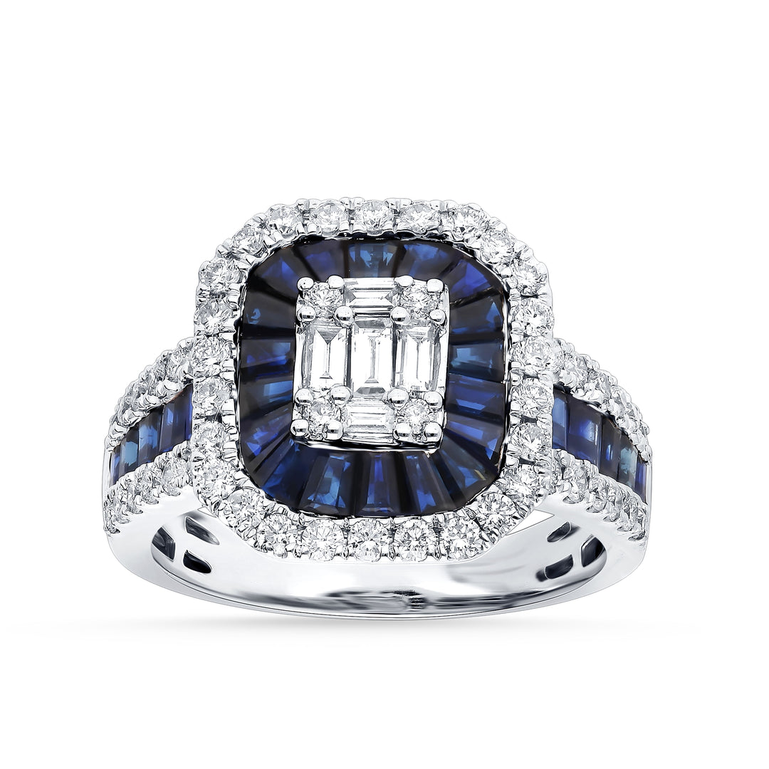14K  0.93CT  Diamond Sapphire Ring