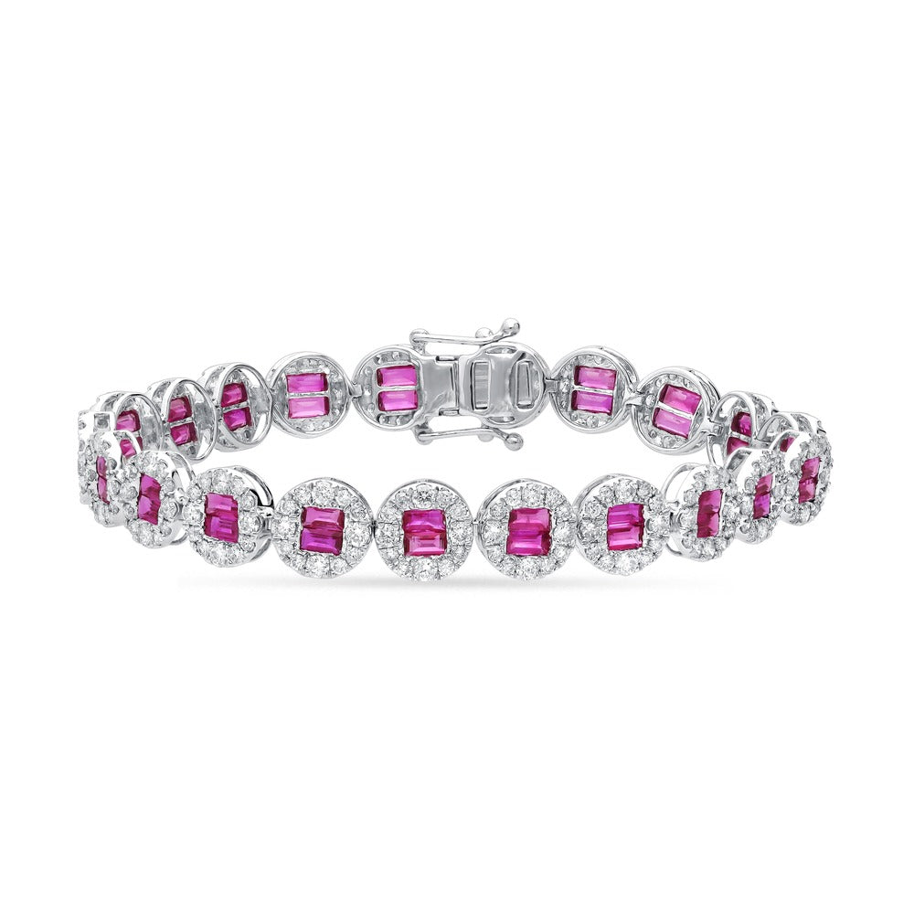 14K 4.26CT Diamond Ruby Bracelet