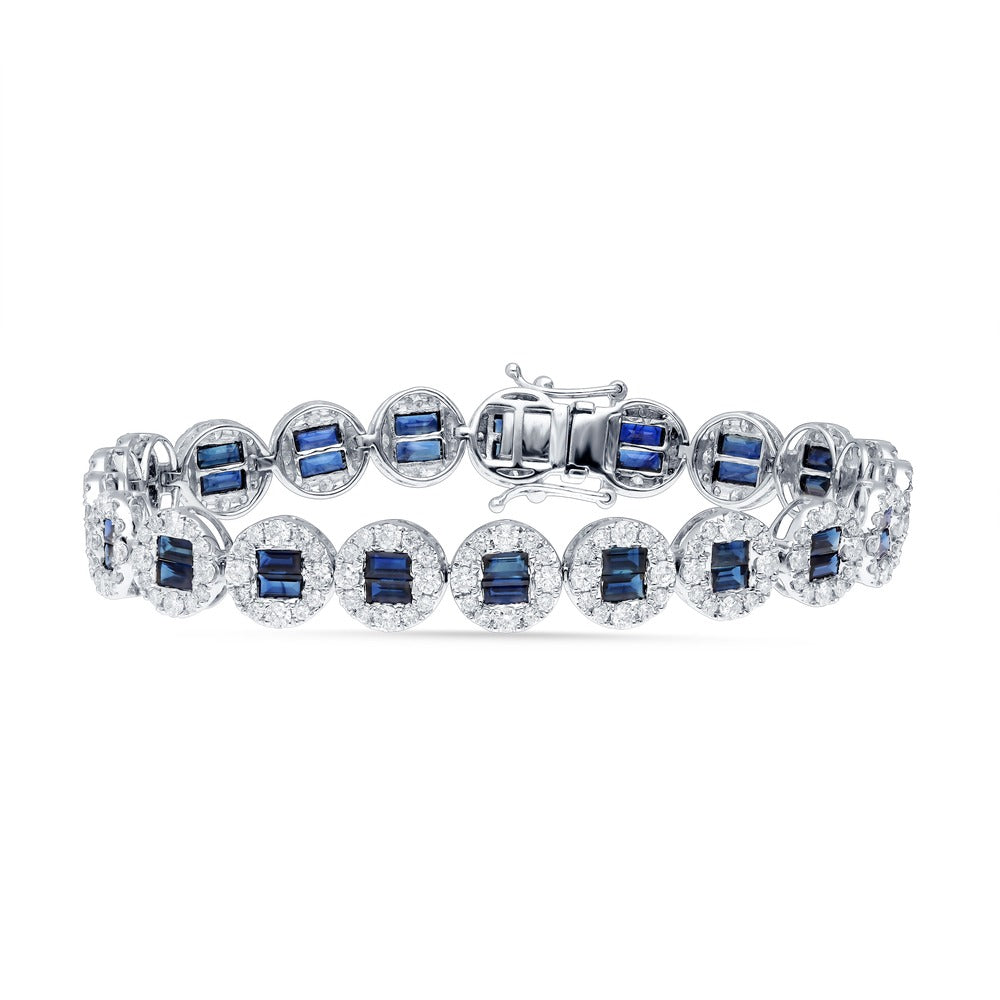 14K 4.14CT Diamond Sapphire Bracelet