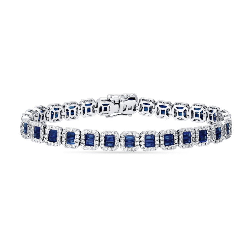 14K 2.72CT Diamond Sapphire Bracelet