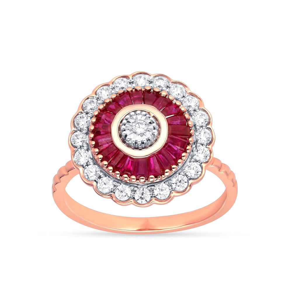 14K 0.40CT Diamond Ruby Ring