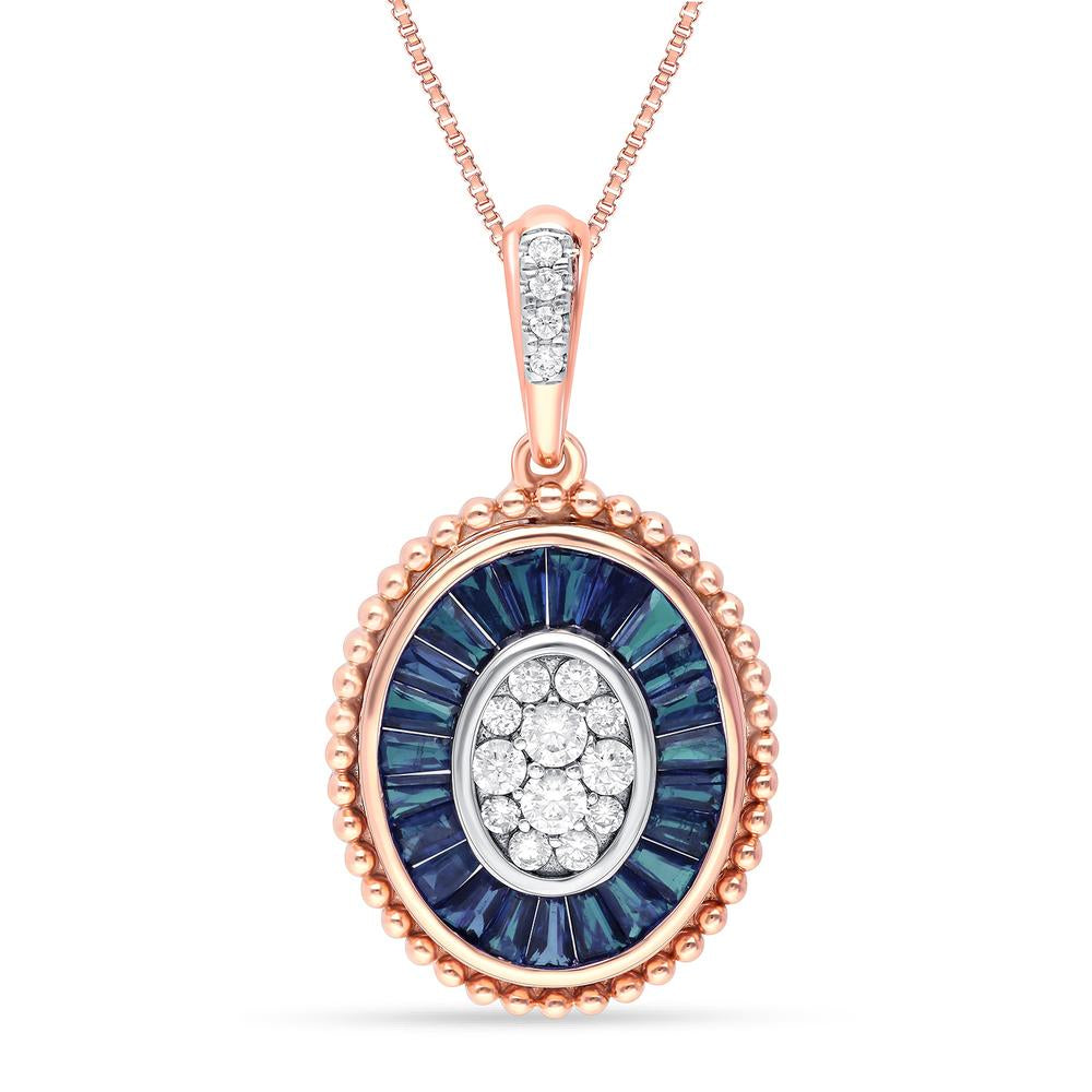 14k White Gold Lab-Created Diamond Pendant Elegance
