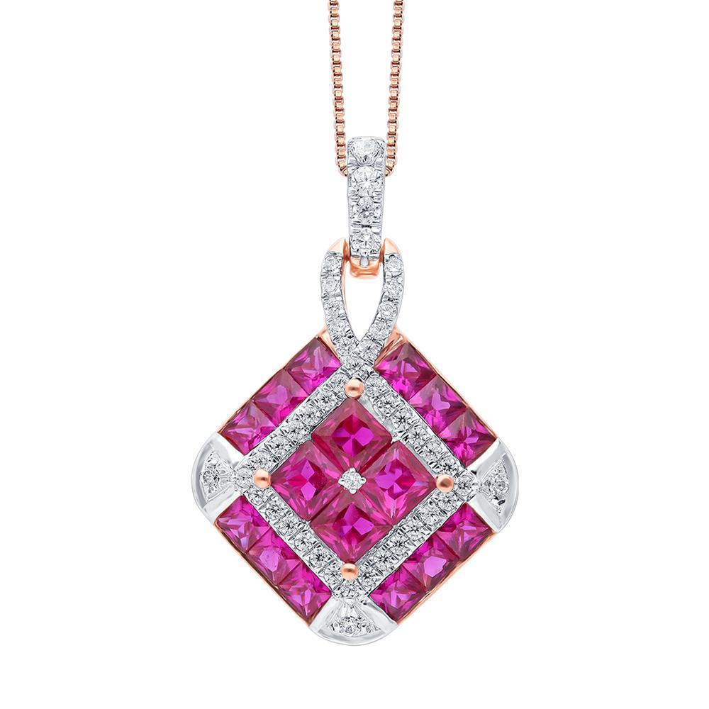 14K White Gold 0.22CT Lab Diamond Pendant Elegance