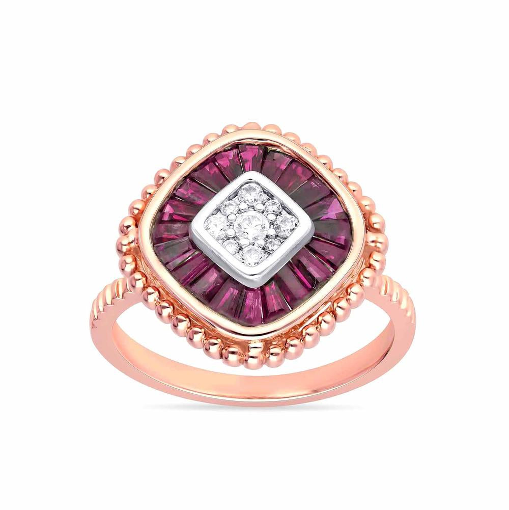 14K 0.13CT Diamond Ruby Ring