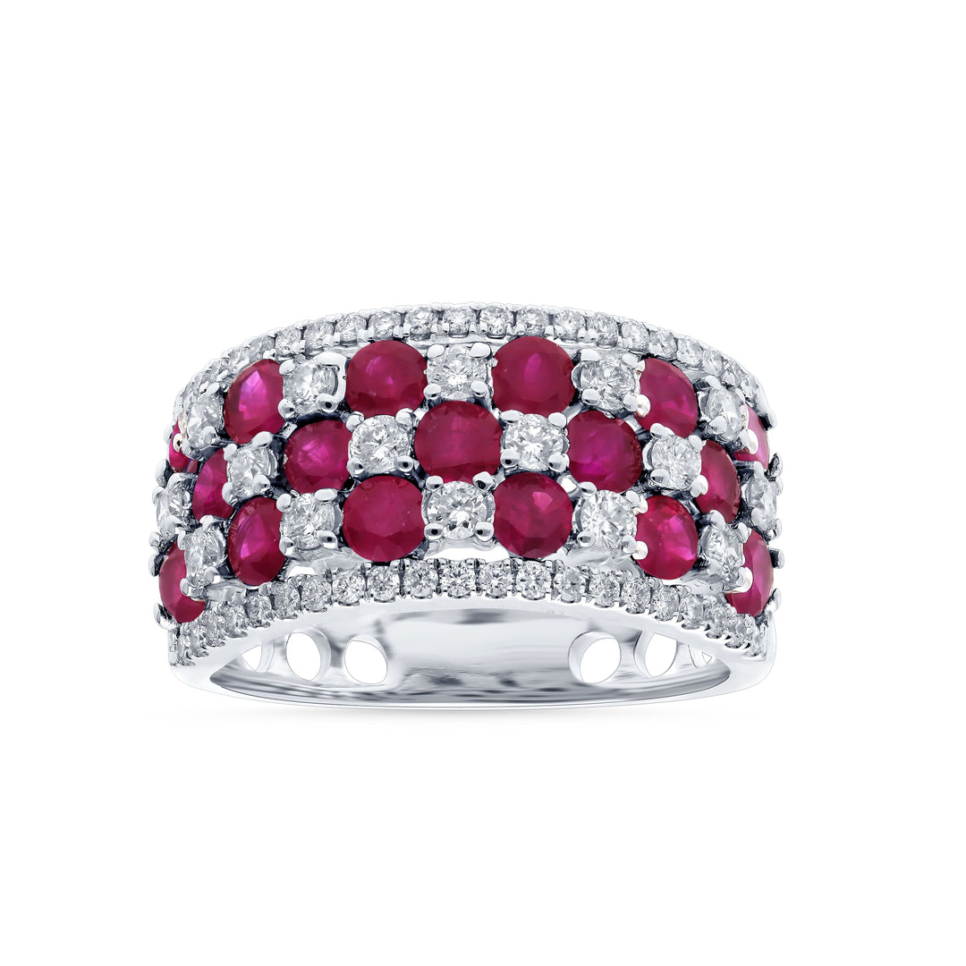 14K 0.72CT Diamond RUBY  RING