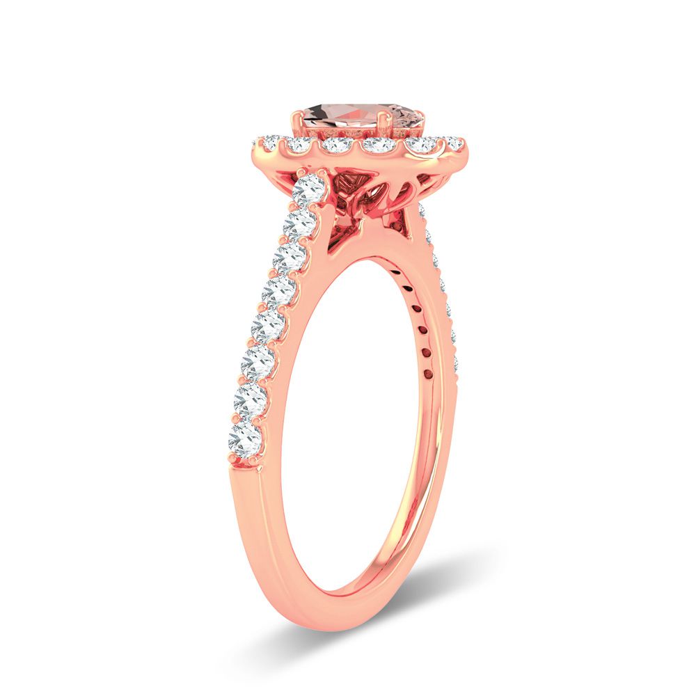 14K 0.40CT Diamond Morganite Ring