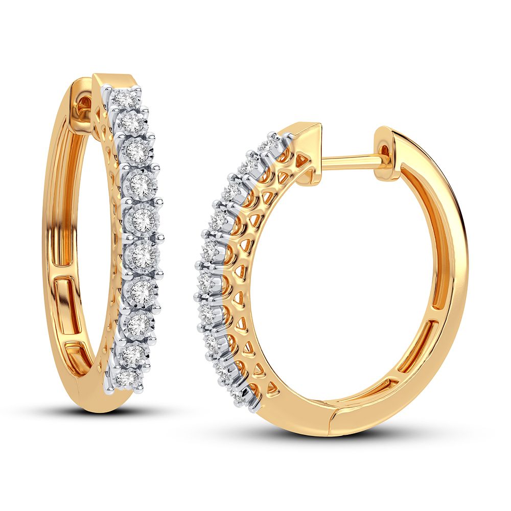 Luminous 0.40CT Lab Diamond Hoop Earrings in 14K Gold