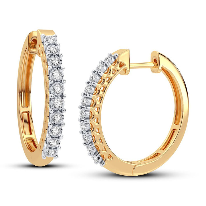 Luminous 0.40CT Lab Diamond Hoop Earrings in 14K Gold