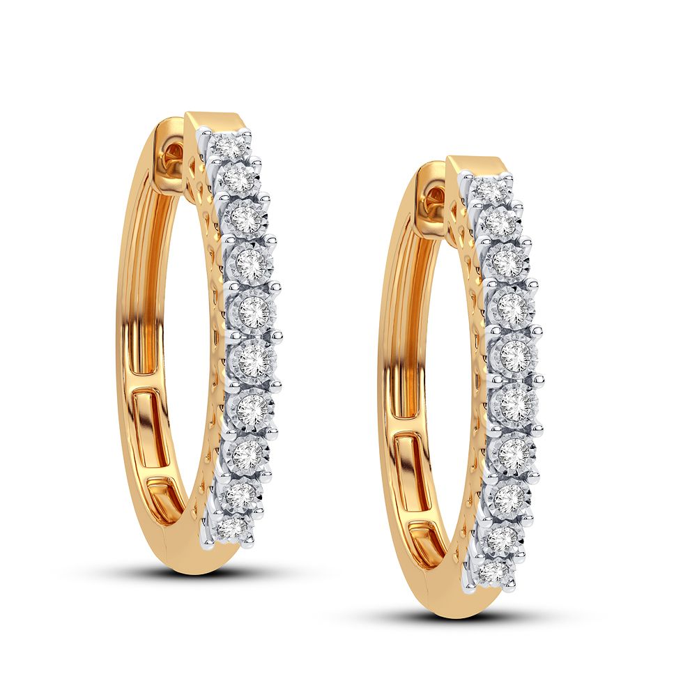 Luminous 0.40CT Lab Diamond Hoop Earrings in 14K Gold
