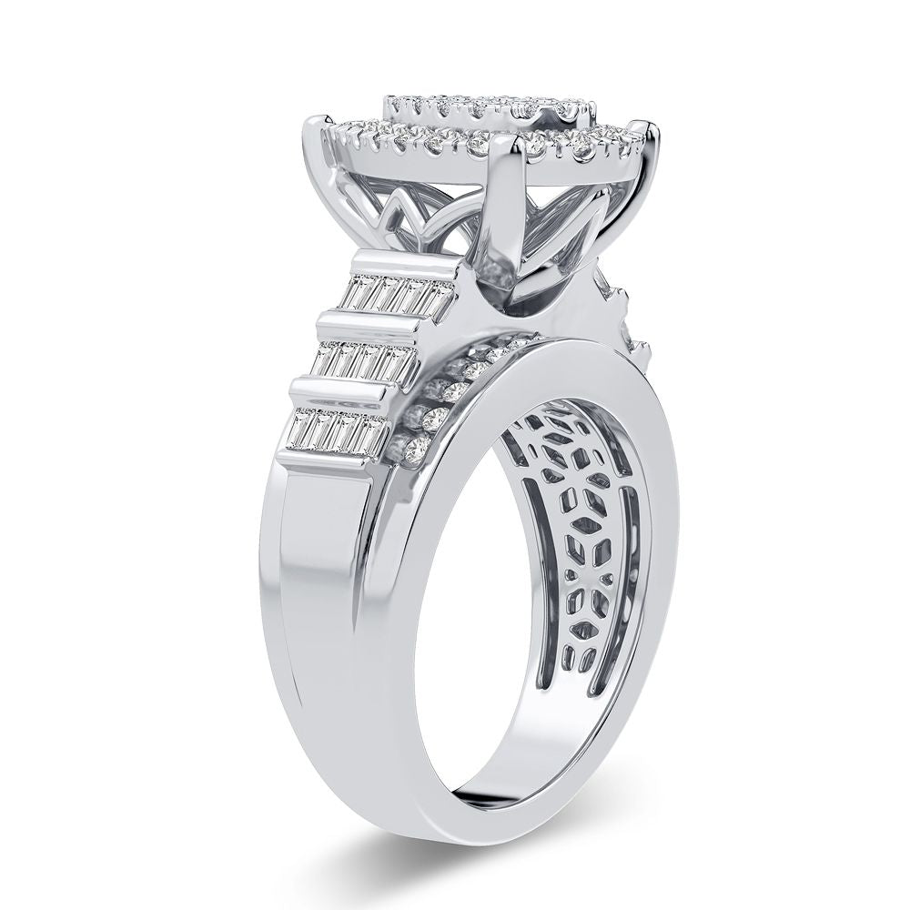 Brilliant 10k White Gold 1CT Lab Diamond Womens Fashion Ring