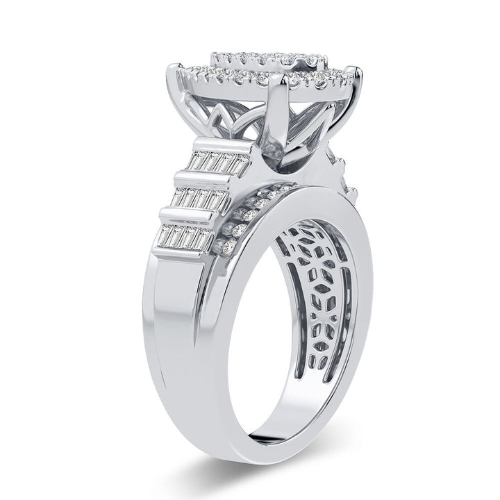 Brilliant 10k White Gold 1CT Lab Diamond Womens Fashion Ring