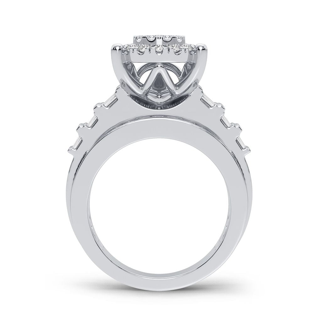 Brilliant 10k White Gold 1CT Lab Diamond Womens Fashion Ring