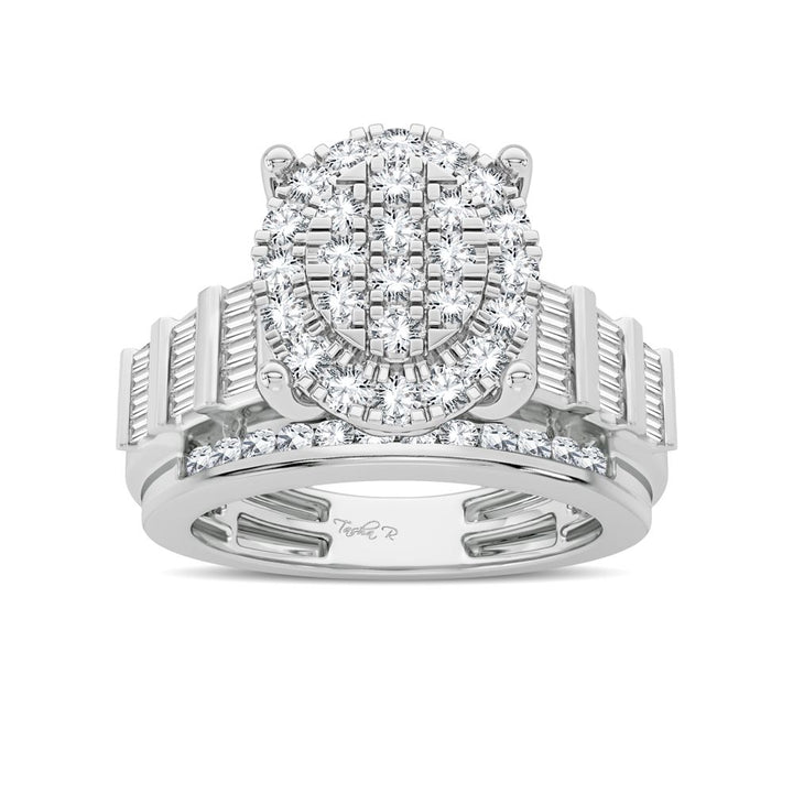 Chic 10k White Gold 1CT Lab Diamond Womens Fashion Ring