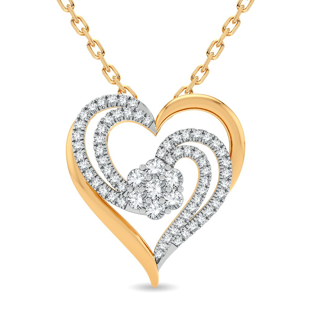 14K Yellow Gold Lab Diamond Pendant: Timeless Feminine Charm