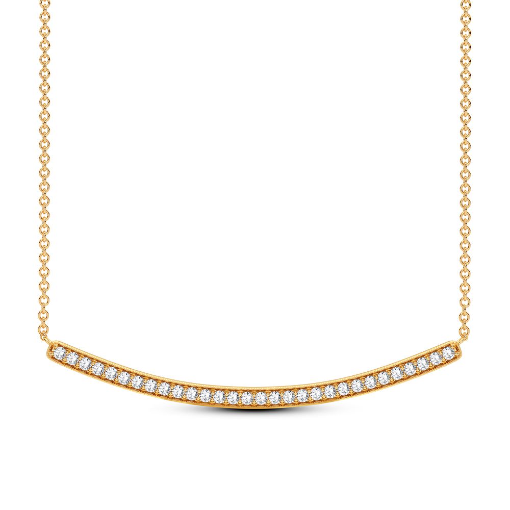 14K Yellow Gold Lab Diamond Pendant Necklace for Women