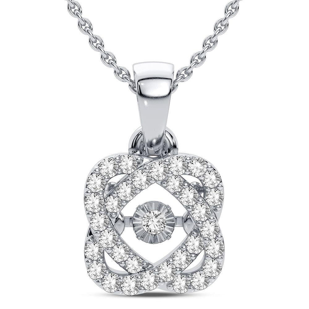 Chic 14k White Gold Lab Diamond Pendant for Her