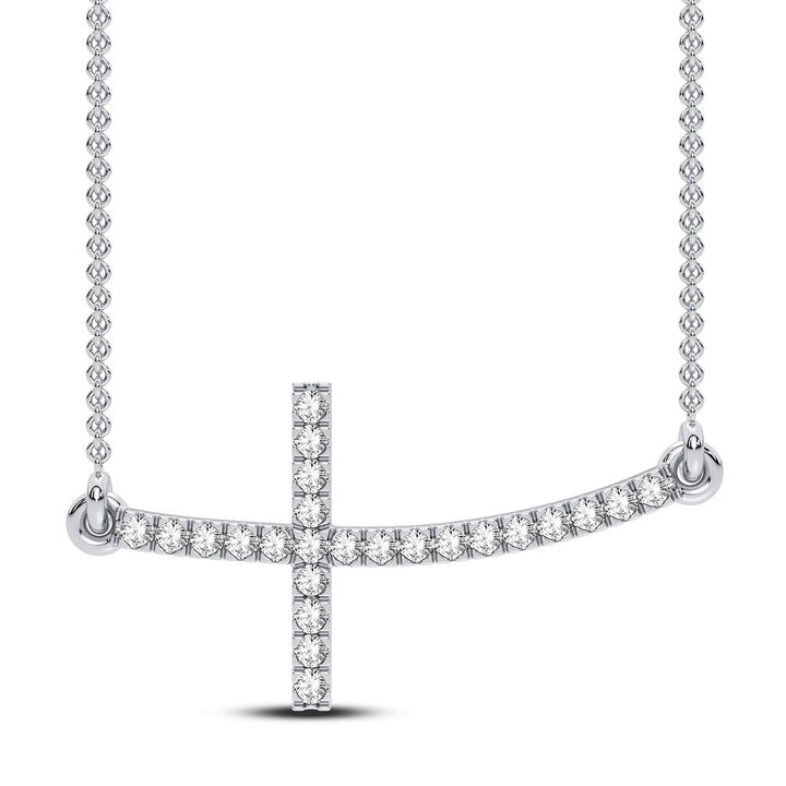 14K White Gold Lab Diamond Pendant Necklace for Women