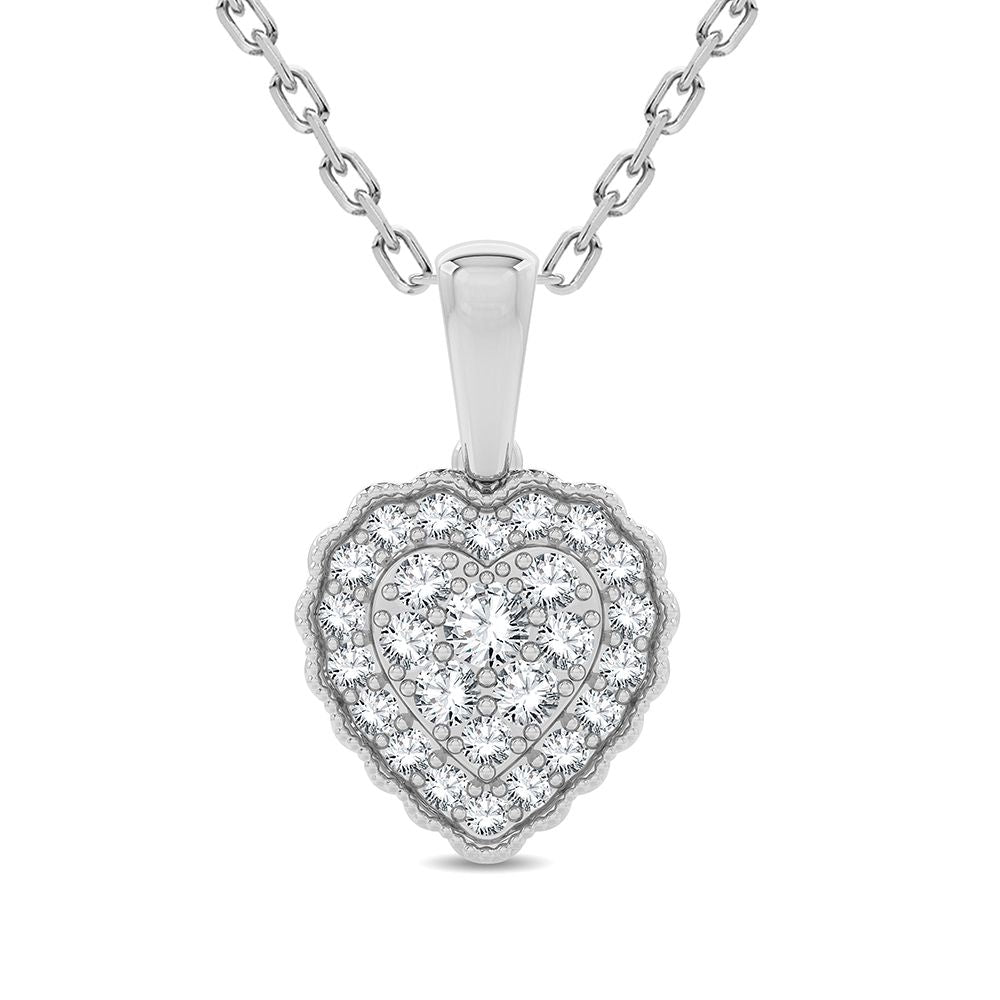 Chic 14k White Gold Lab Grown Diamond Womens Pendant