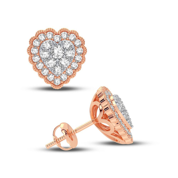 Romantic Rose Gold Lab Diamond Stud Earrings - 0.50CT Brilliance