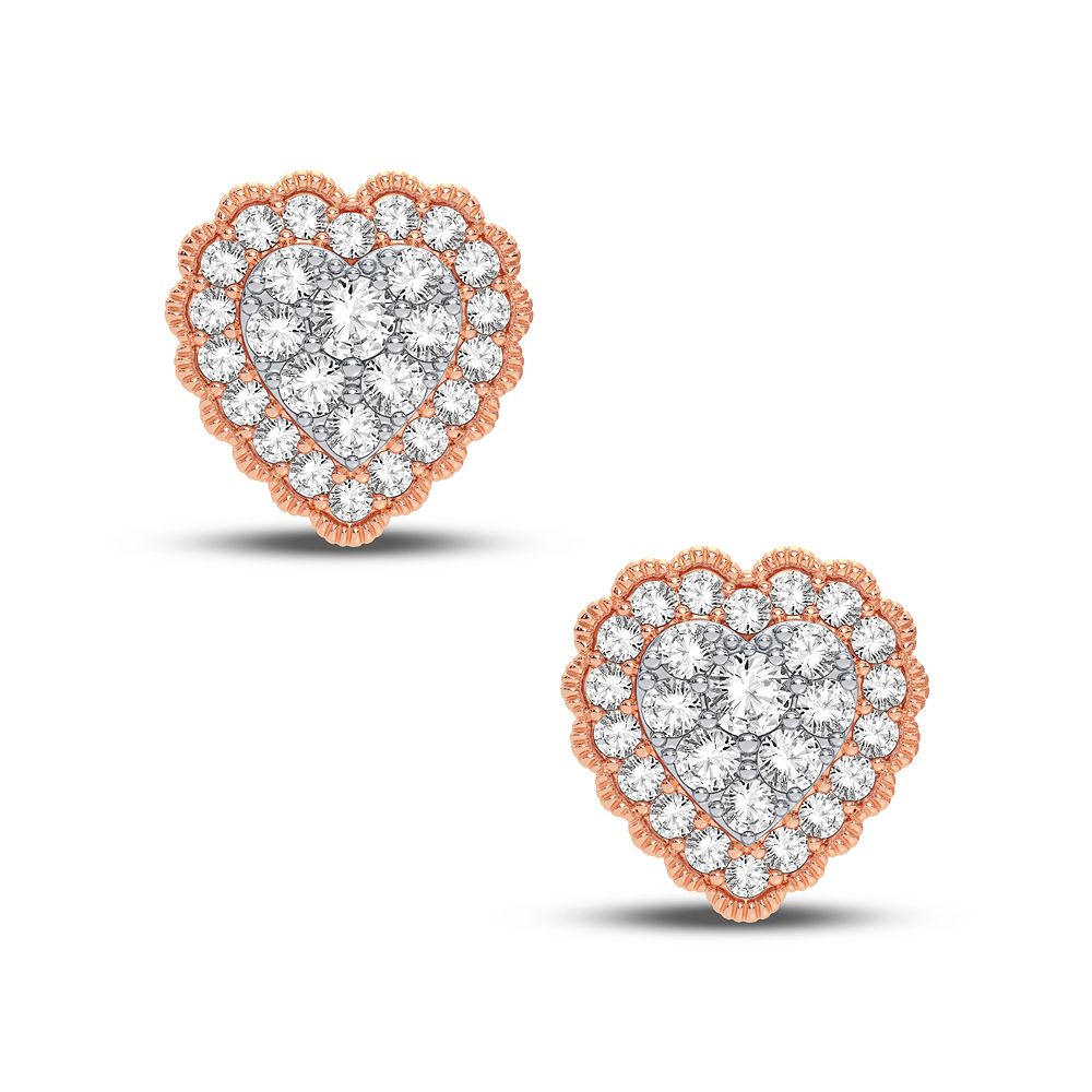 Romantic Rose Gold Lab Diamond Stud Earrings - 0.50CT Brilliance